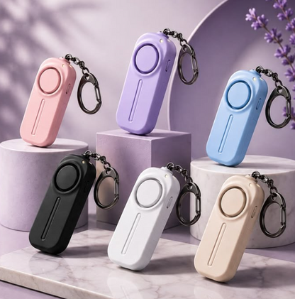 KIGU kişisel güvenlik alarmı - pembe, mor, mavi, siyah, beyaz ve bej renk seçenekleri